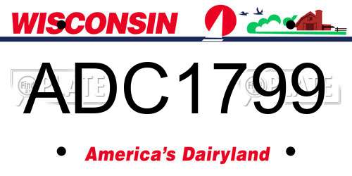 ADC1799 Wisconsin License Plate