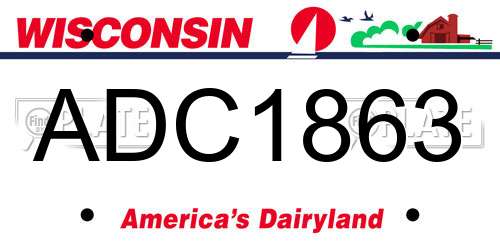 ADC1863 Wisconsin License Plate