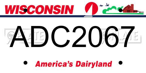 ADC2067 Wisconsin License Plate