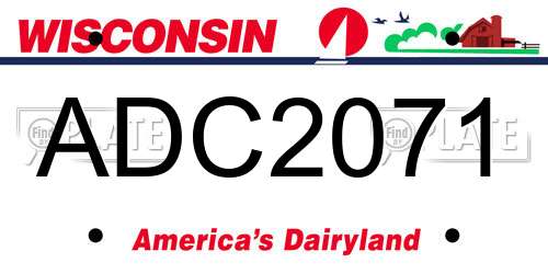 ADC2071 Wisconsin License Plate