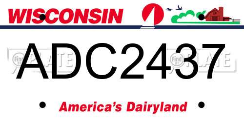 ADC2437 Wisconsin License Plate