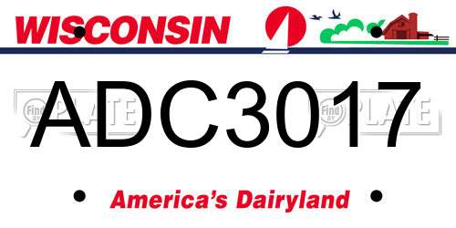 ADC3017 Wisconsin License Plate