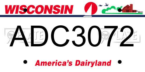 ADC3072 Wisconsin License Plate