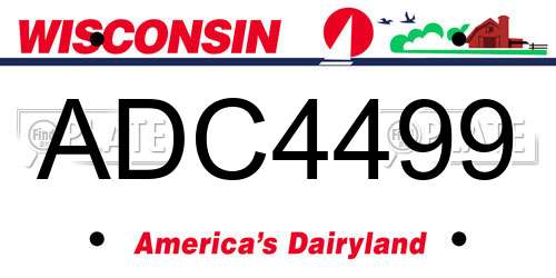 ADC4499 Wisconsin License Plate