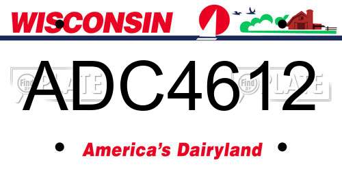 ADC4612 Wisconsin License Plate