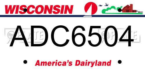 ADC6504 Wisconsin License Plate