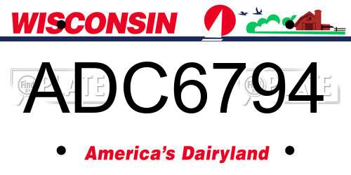 ADC6794 Wisconsin License Plate