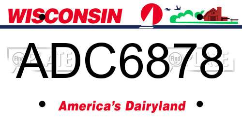 ADC6878 Wisconsin License Plate