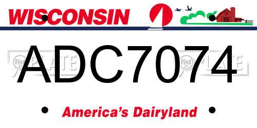 ADC7074 Wisconsin License Plate