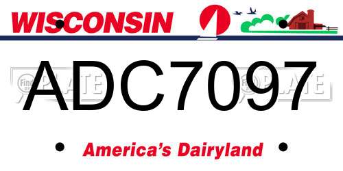 ADC7097 Wisconsin License Plate