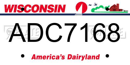 ADC7168 Wisconsin License Plate