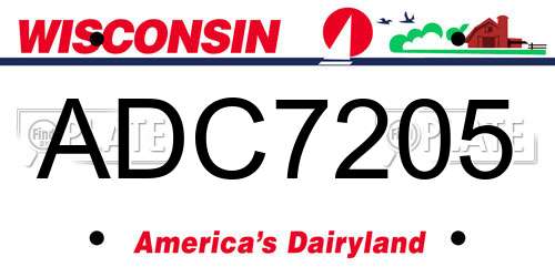 ADC7205 Wisconsin License Plate