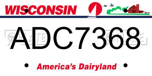 ADC7368 Wisconsin License Plate