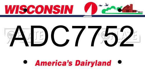 ADC7752 Wisconsin License Plate
