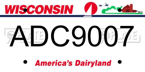 ADC9007 Wisconsin License Plate