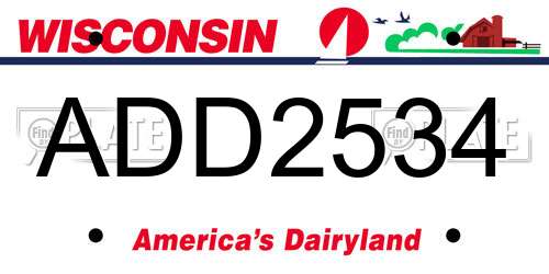 ADD2534 Wisconsin License Plate