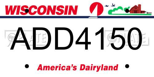 ADD4150 Wisconsin License Plate