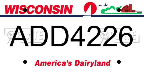 ADD4226 Wisconsin License Plate