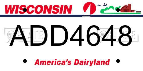 ADD4648 Wisconsin License Plate