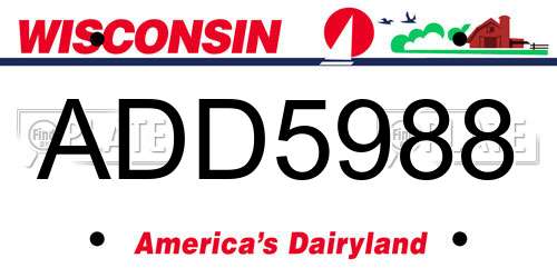 ADD5988 Wisconsin License Plate