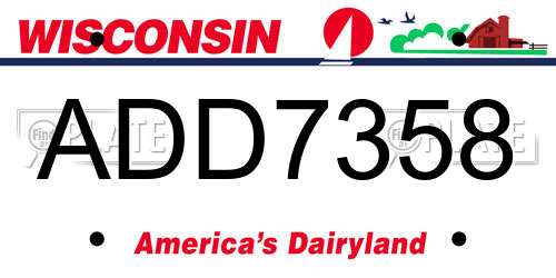 ADD7358 Wisconsin License Plate