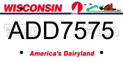 ADD7575 Wisconsin License Plate