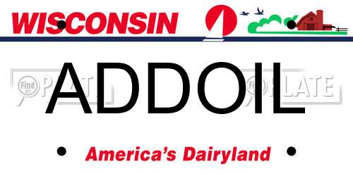 ADDOIL Wisconsin License Plate
