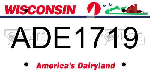 ADE1719 Wisconsin License Plate