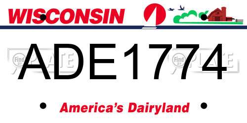 ADE1774 Wisconsin License Plate