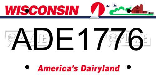 ADE1776 Wisconsin License Plate