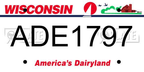 ADE1797 Wisconsin License Plate