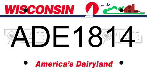 ADE1814 Wisconsin License Plate