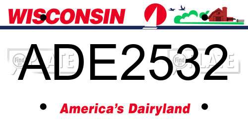 ADE2532 Wisconsin License Plate