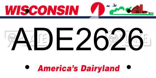 ADE2626 Wisconsin License Plate