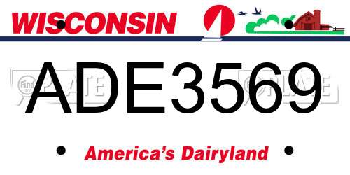 ADE3569 Wisconsin License Plate