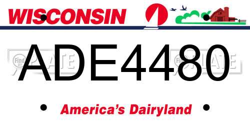 ADE4480 Wisconsin License Plate