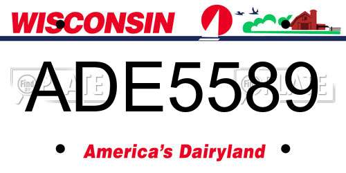 ADE5589 Wisconsin License Plate