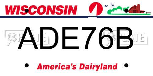 ADE76B Wisconsin License Plate