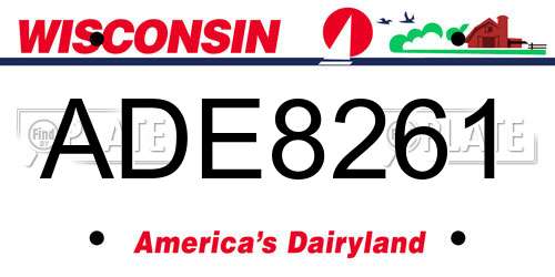 ADE8261 Wisconsin License Plate