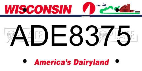 ADE8375 Wisconsin License Plate