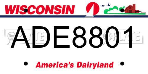 ADE8801 Wisconsin License Plate
