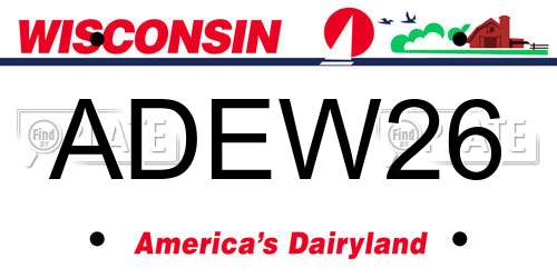 ADEW26 Wisconsin License Plate