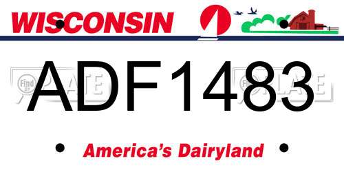 ADF1483 Wisconsin License Plate