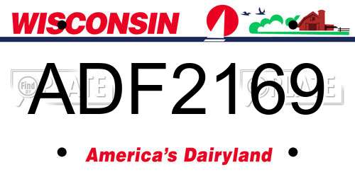 ADF2169 Wisconsin License Plate