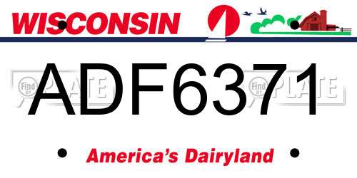 ADF6371 Wisconsin License Plate