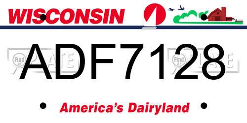 ADF7128 Wisconsin License Plate
