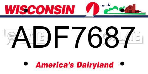 ADF7687 Wisconsin License Plate