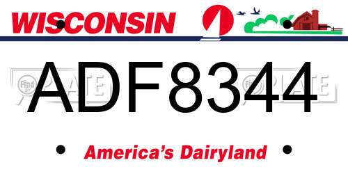 ADF8344 Wisconsin License Plate