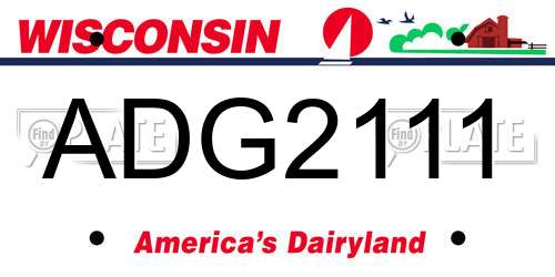 ADG2111 Wisconsin License Plate