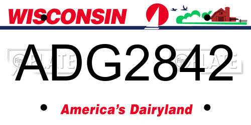 ADG2842 Wisconsin License Plate